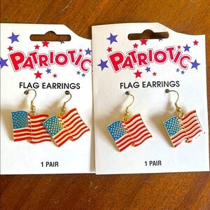 Patriotic Flag Earrings 2 pair